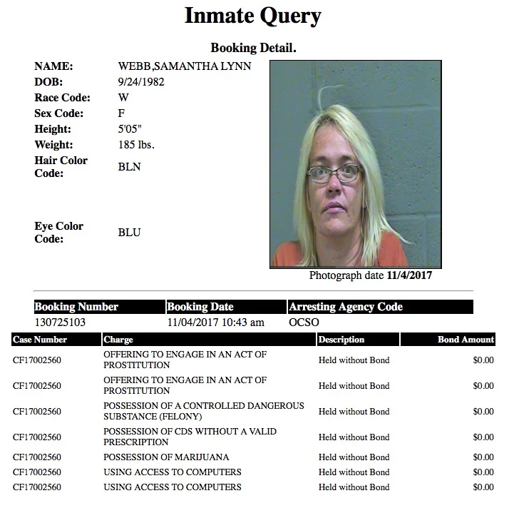 Webb Samantha Lynn Mugshot Prostitute 2017-11-04.jpg