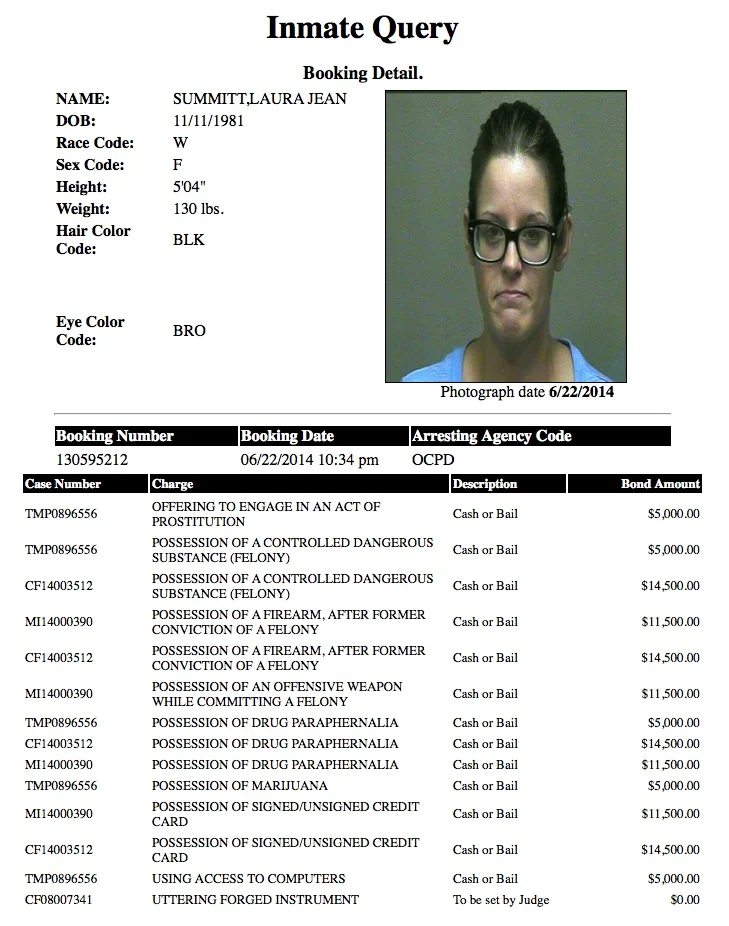 Laura Jean Summitt Mugshot Prostitute 2014-06-22.jpg