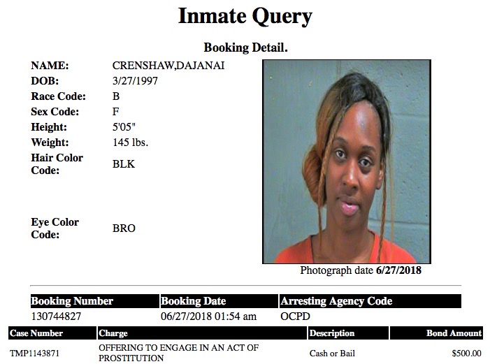 Crenshaw Dajanai Mugshot Prostitute 2018-06-27.jpg