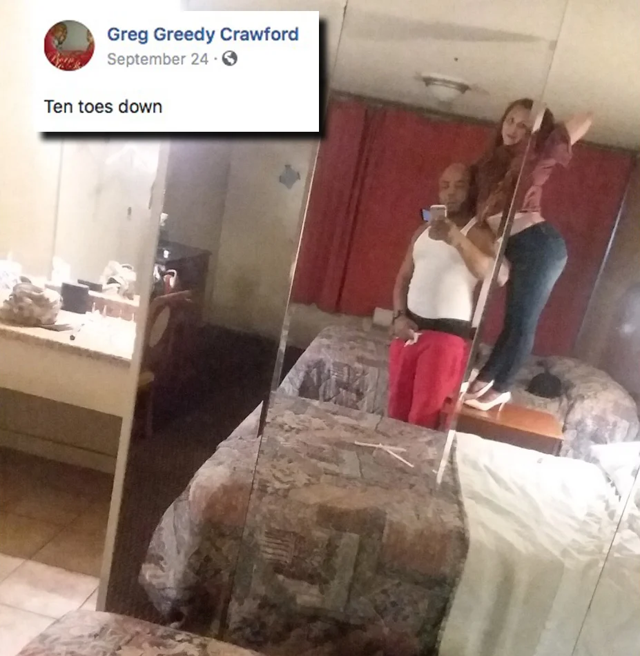 ©Facebook As posted publicly by Crawford to his Facebook profile just hours before he was shot.