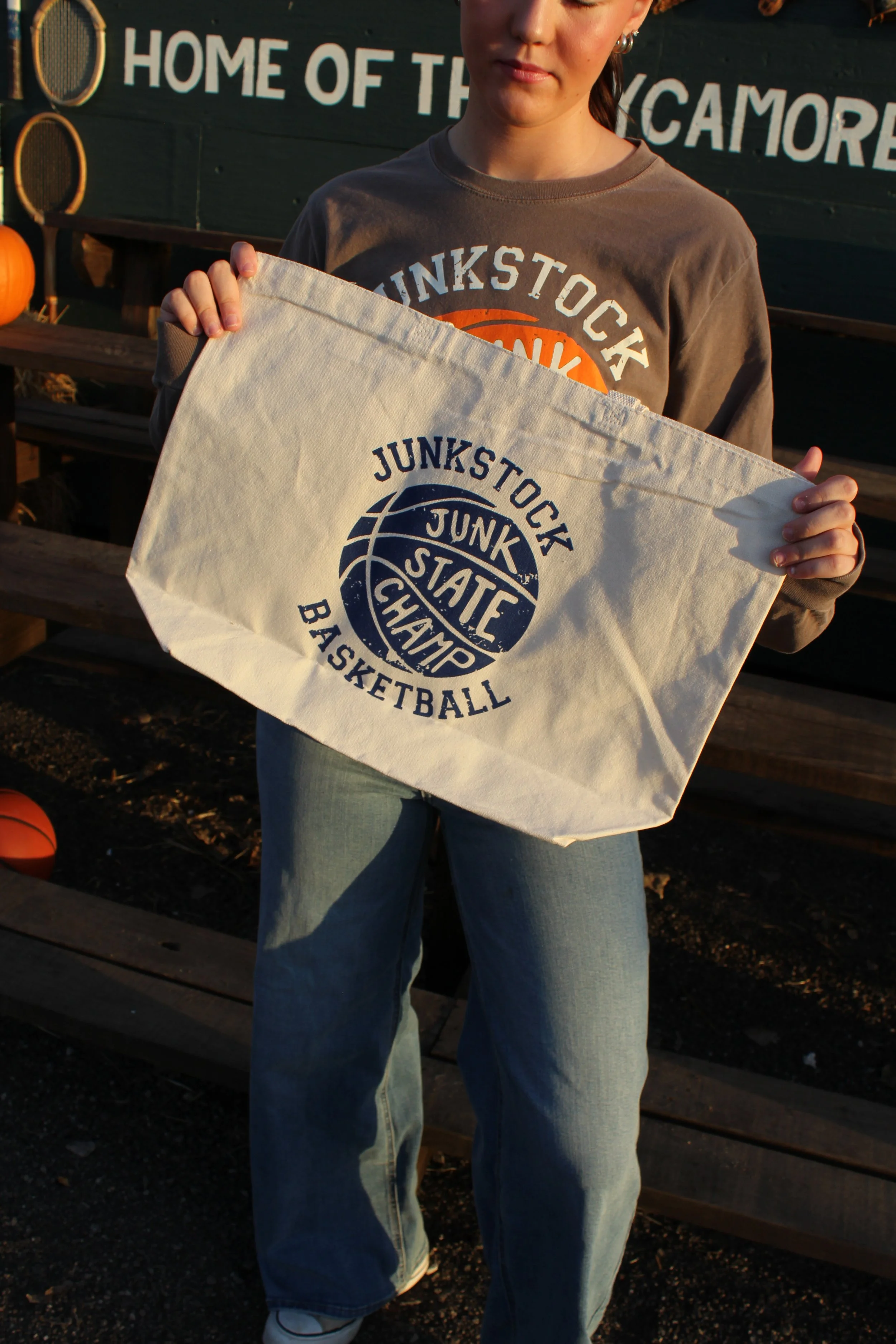 Canvas Basketball Tote Bag