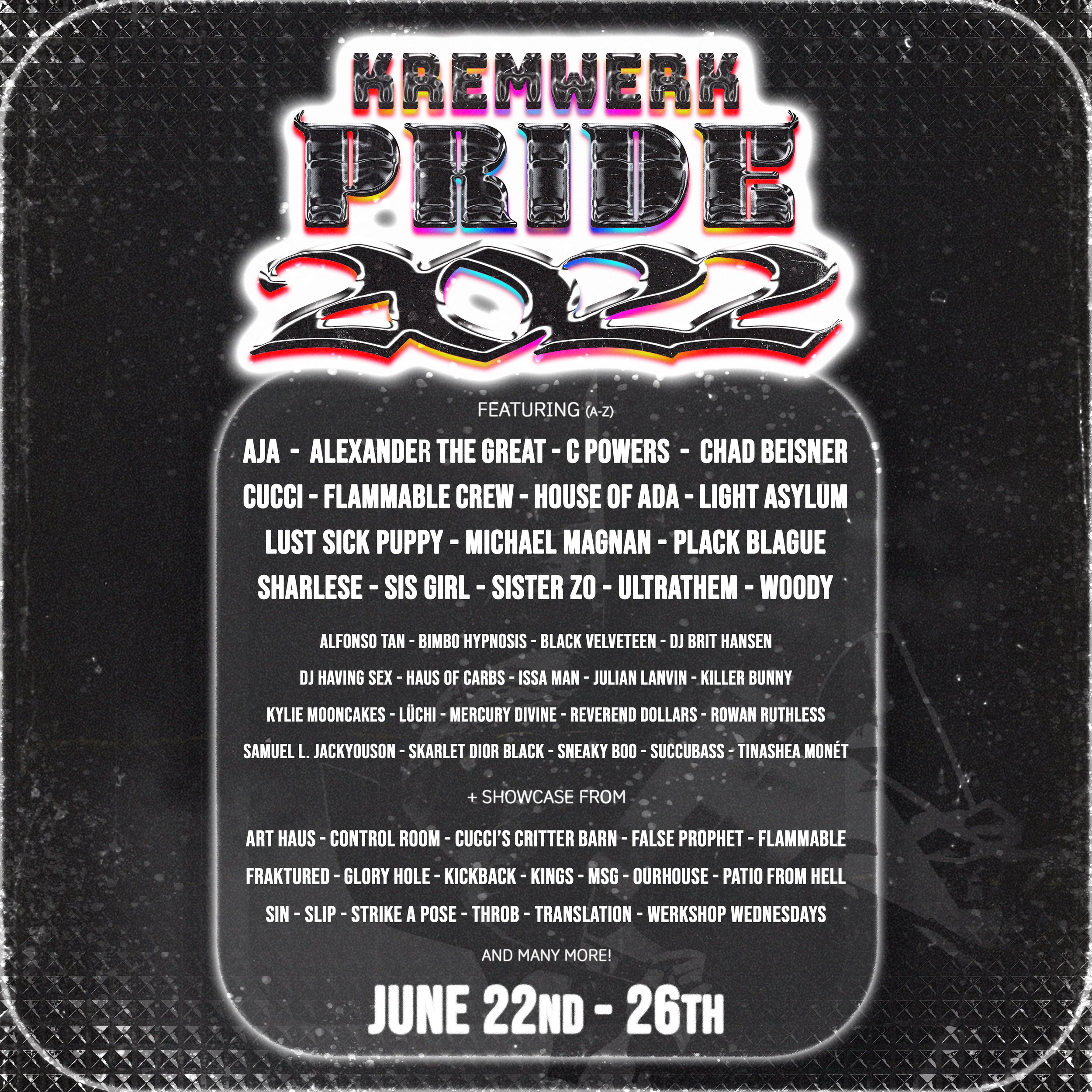 🏳️‍🌈 Kremwerk Pride Week 2022 🏳️‍🌈 — Kremwerk + Timbre Room
