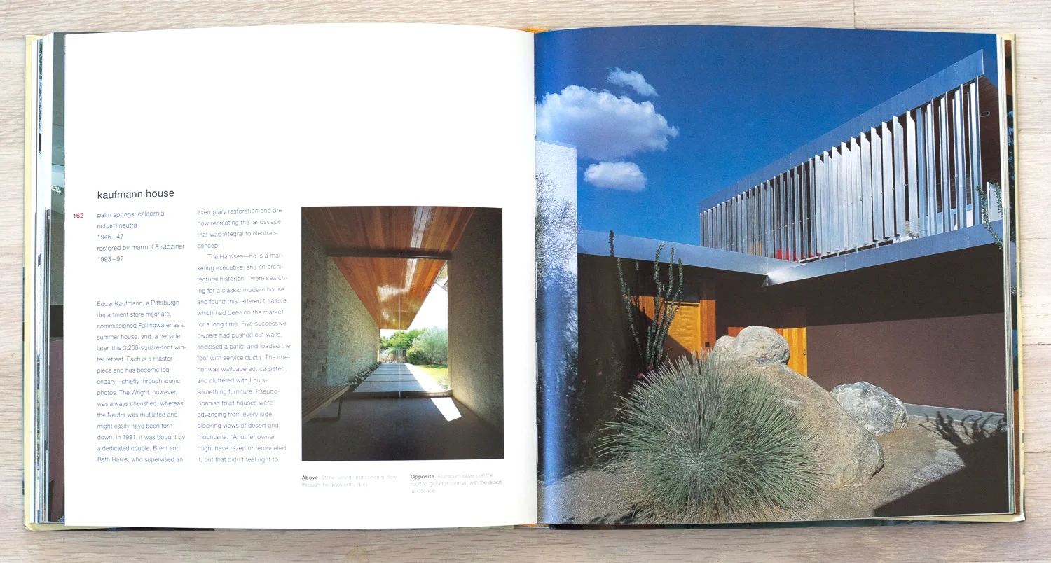 Modernism Reborn by Michael Webb and Roger Straus III. Editorial Concept Development and Acquisition by Richard Olsen. Binocular, Graphic Designer. Michael Vagnetti, Production Manager. Universe Publishing.