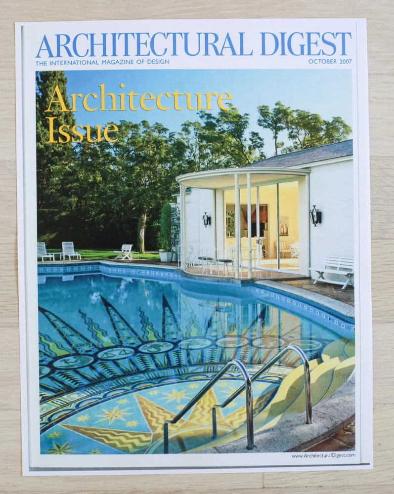 A rchitectural Digest , October 2009, "The Architecture Issue." Editor-in-Chief, Paige Rense-Noland. Art Director, Jeffrey Nemeroff. Senior Editor (Architecture) and Book-Reviews Editor, Richard Olsen. Conde Nast Publications, Inc.