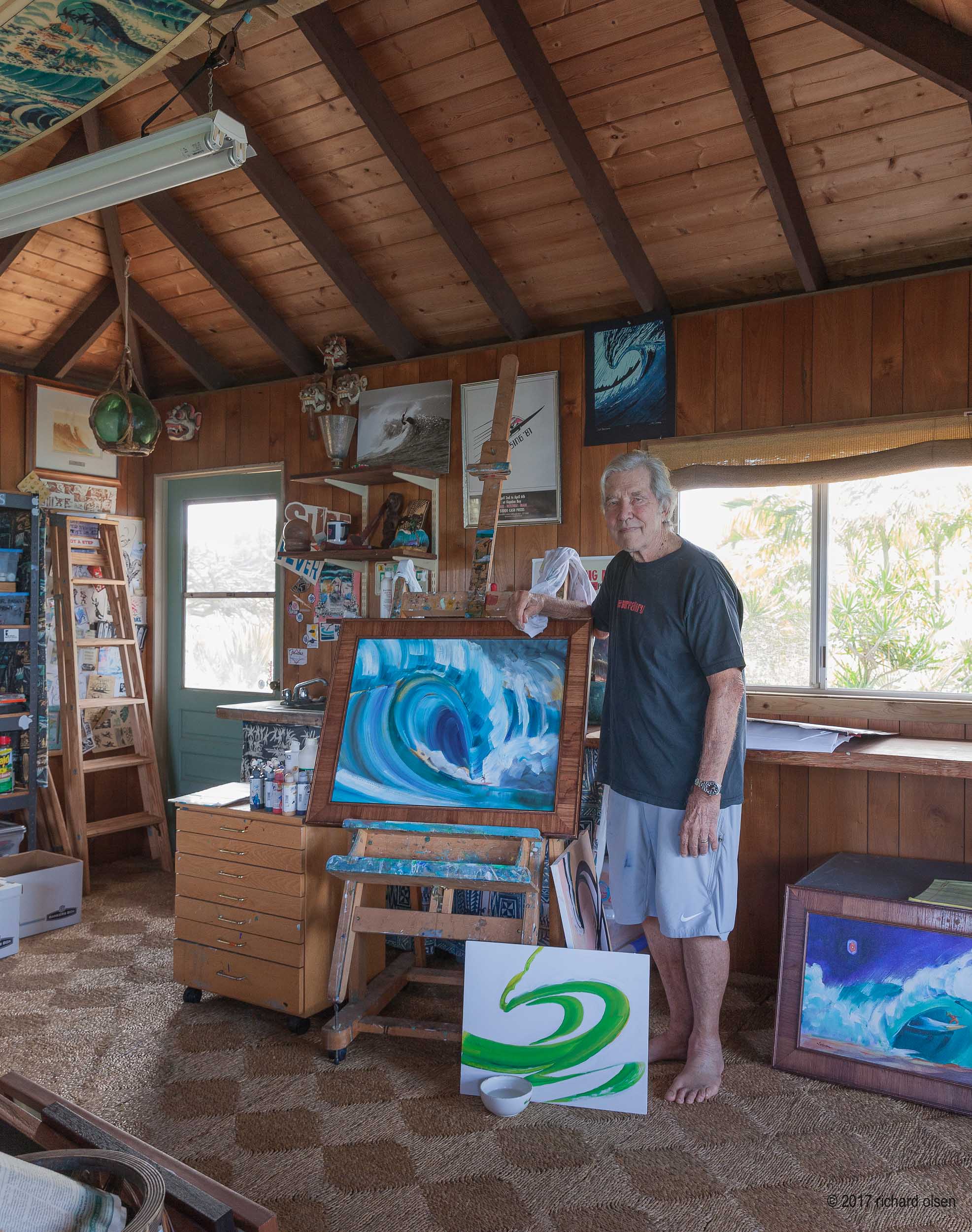 painter, filmmaker, and Surfer magazine founder john severson. severson studio, hawaii.