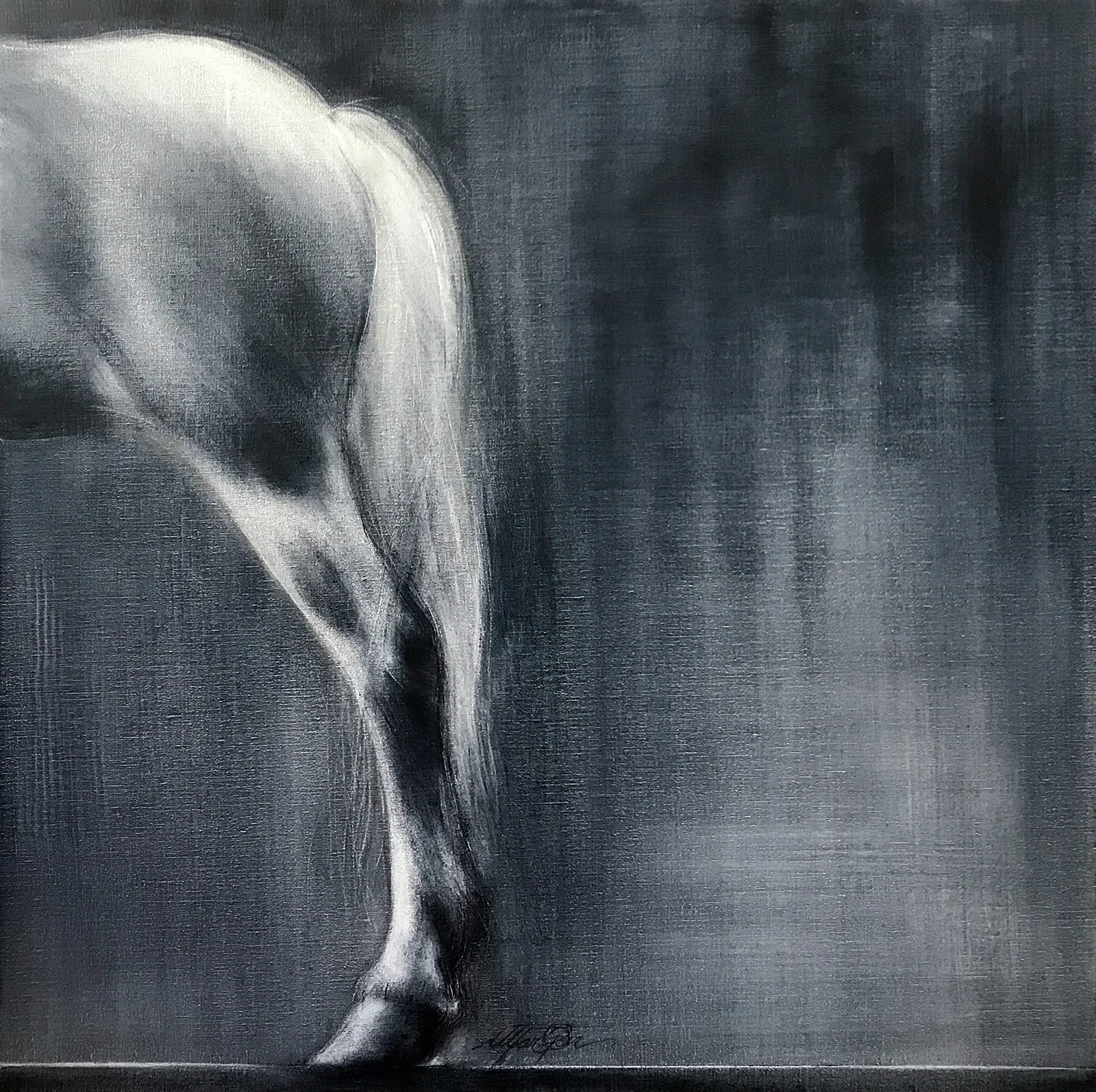 STILLUR BLÁGRÁ / oil on canvas / olía á striga 95x95 cm.