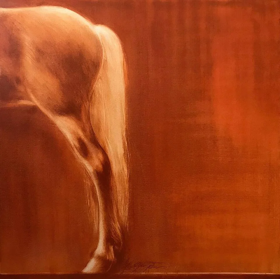 STILLUR RAUÐGUL / oil on canvas / olía á striga 95x95 cm.