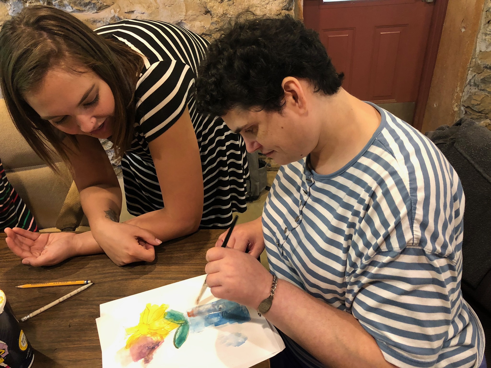  Members of Friendship Heart Gallery in Lancaster dropped by for a painting session in the barn. 