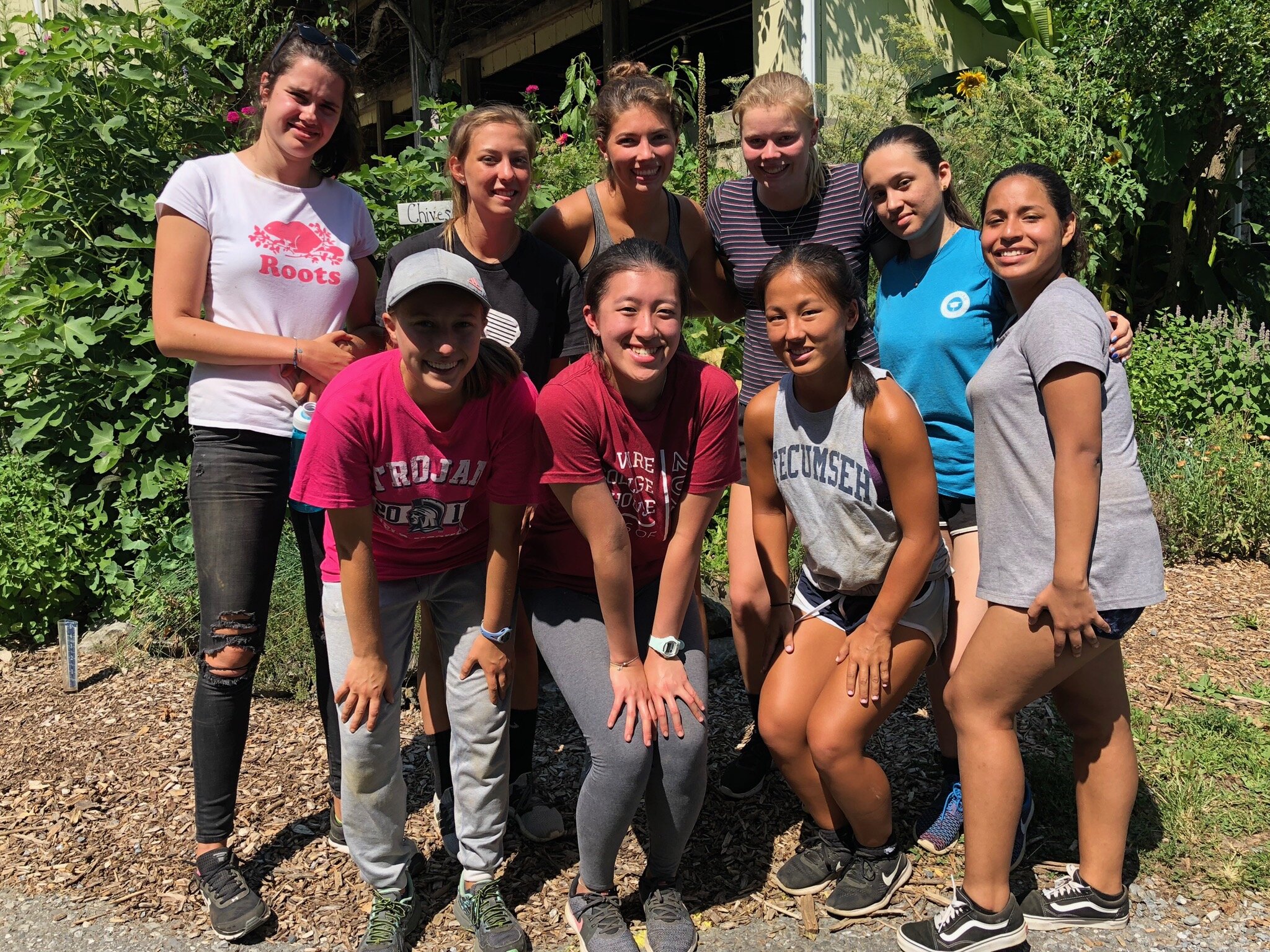 A special group of F&M College students came out to plant cabbage, harvest edamame, and clean garlic!