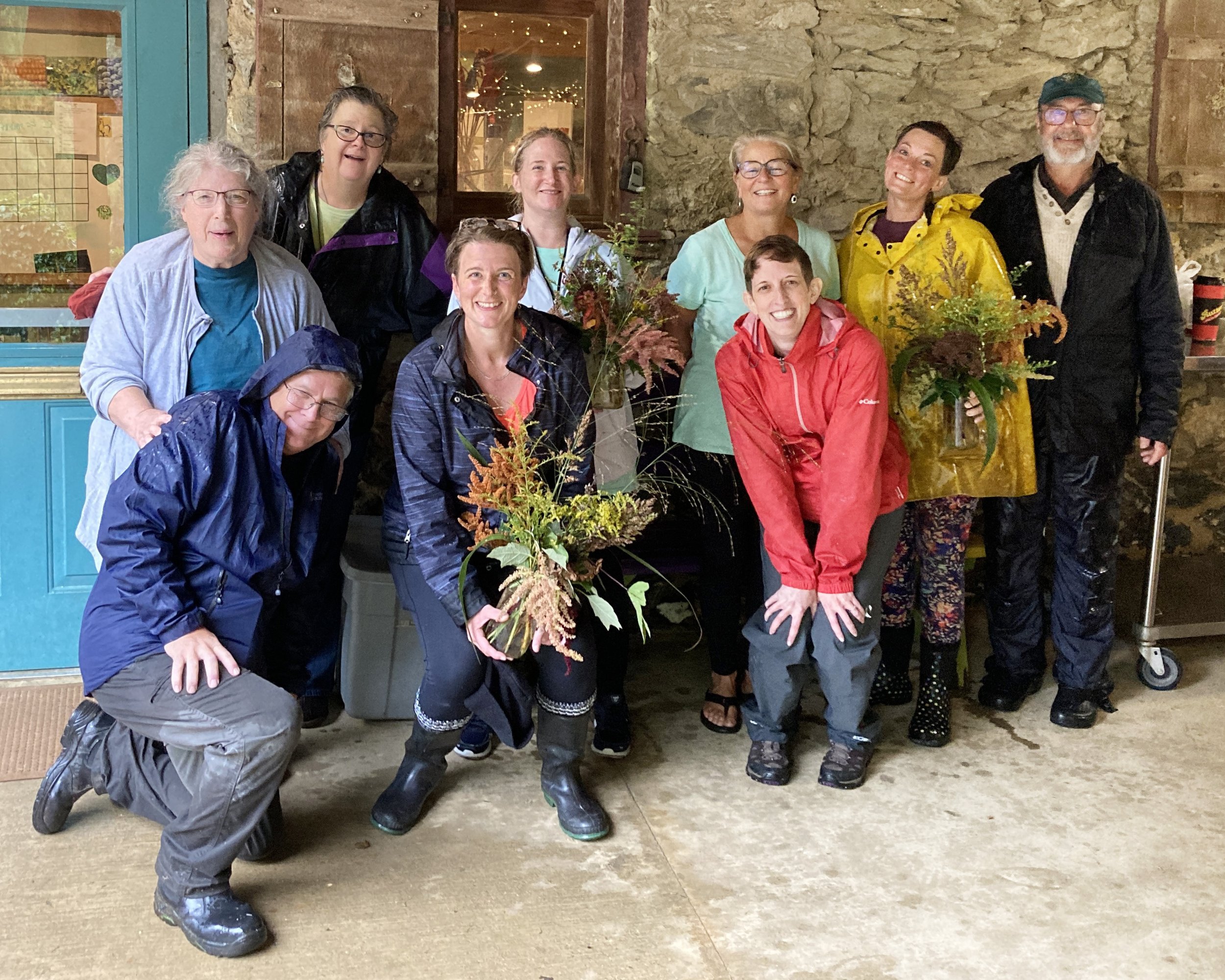  Members of Homefields’  Picnic at the Farm  committee are shown here, before jumping into action. 