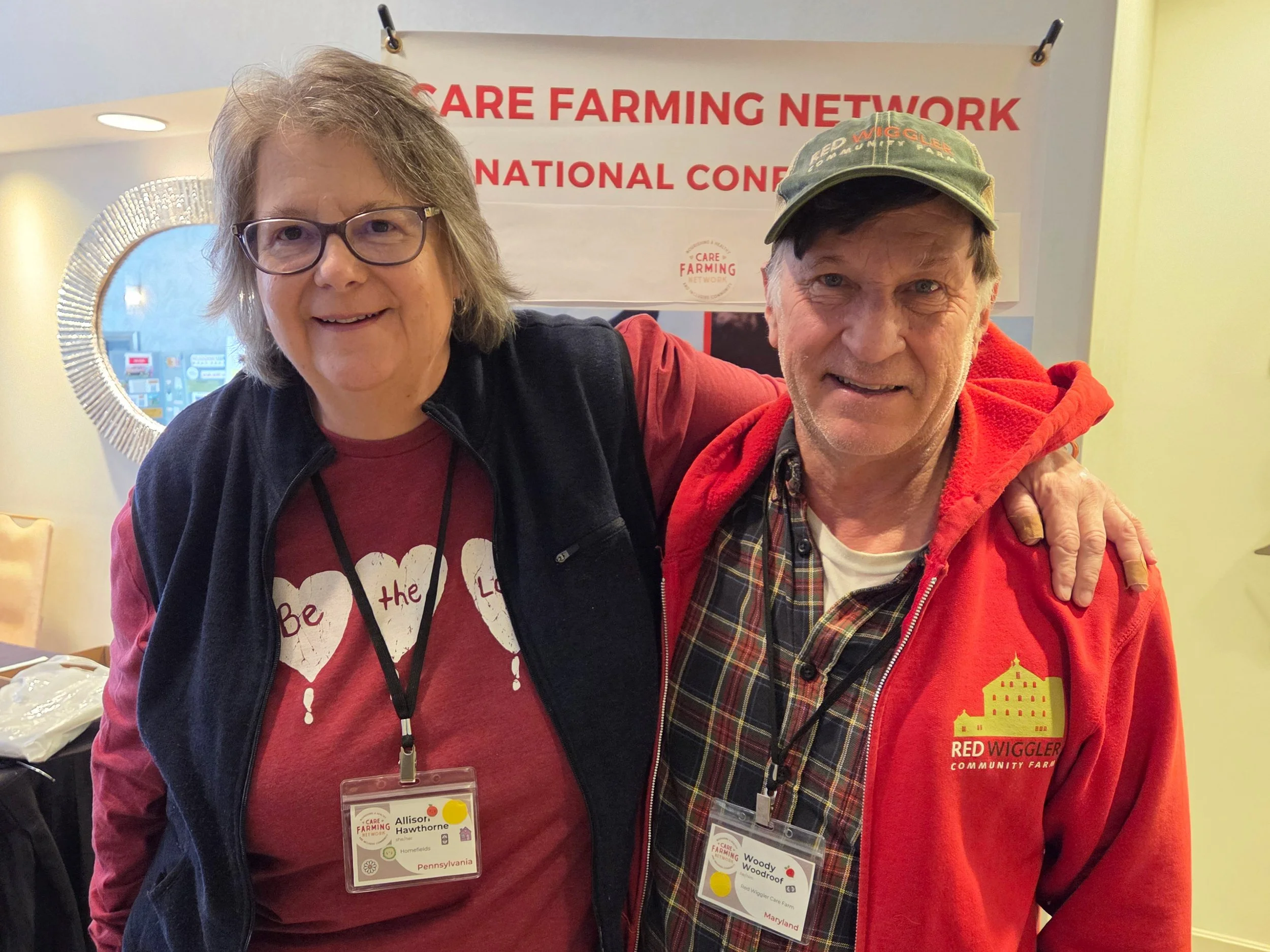  Homefields team members were happy to attend the 2nd annual Care Farming Network Conference in Gaithersburg MD, which brought together beginning and established care farmers from around the world. At right is Woody Woodruff, founder and executive di