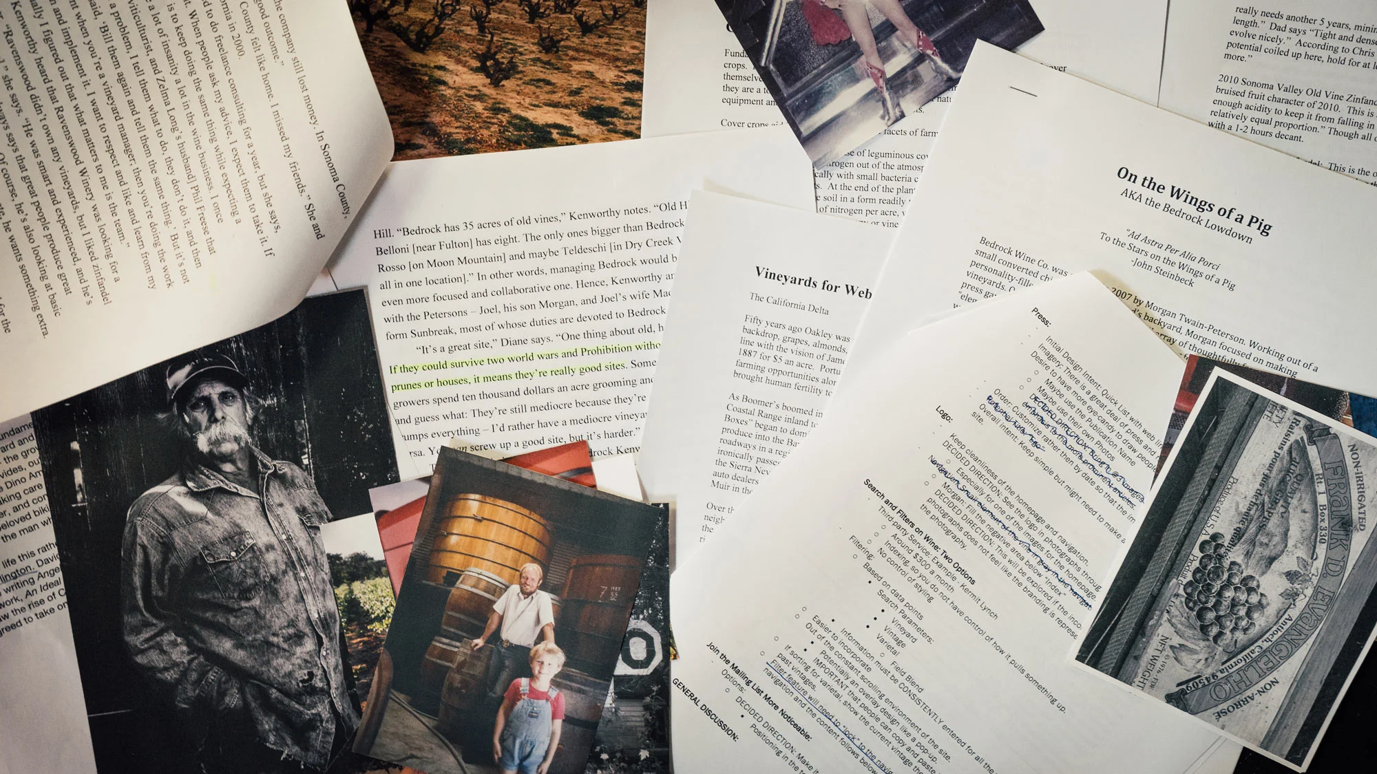 The problem really became 'how do we present the client's giant stack of essays and content in an elegant and user-friendly way while not making them feel like a big corporate wine company?'