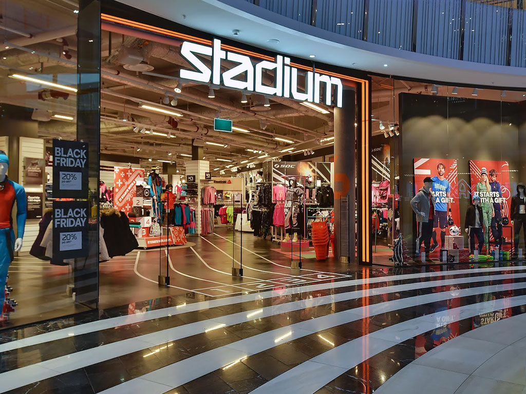 Packaging, d istribution and retail at Stadium stores.