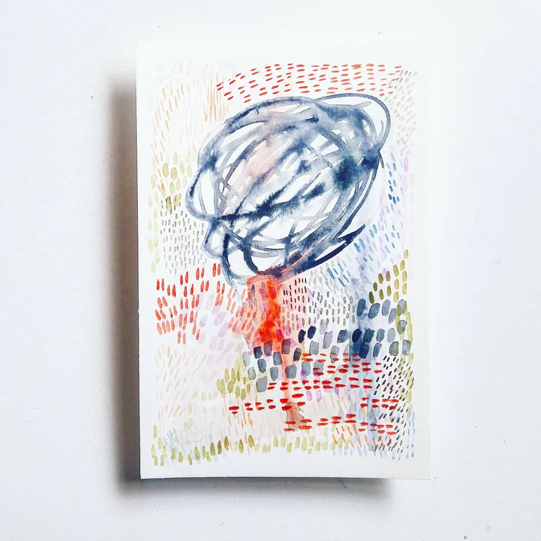 Long Night Walking Into Better Tomorrow: Abstract Watercolor Painting 