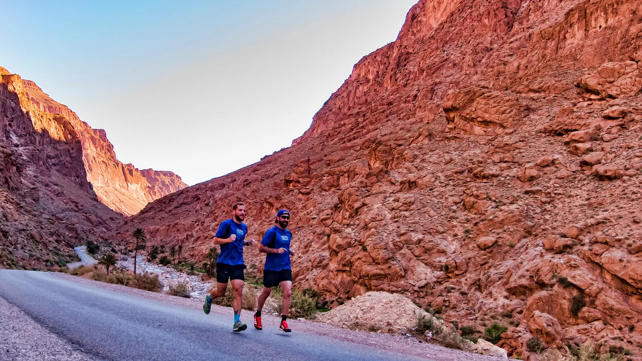 Morning run in the Todra Gorge.