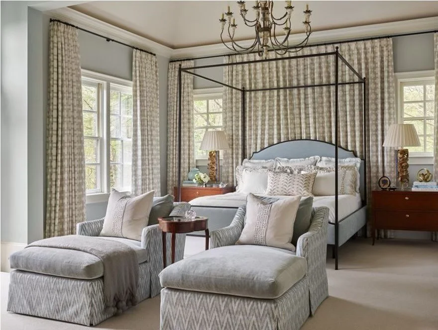 A primary suite designed for slow mornings and soft light. Layered textiles, tailored drapery, and a palette that whispers rather than shouts&mdash;because the most luxurious spaces are the ones that feel effortless.

📸: @emilyfollowillphotographer