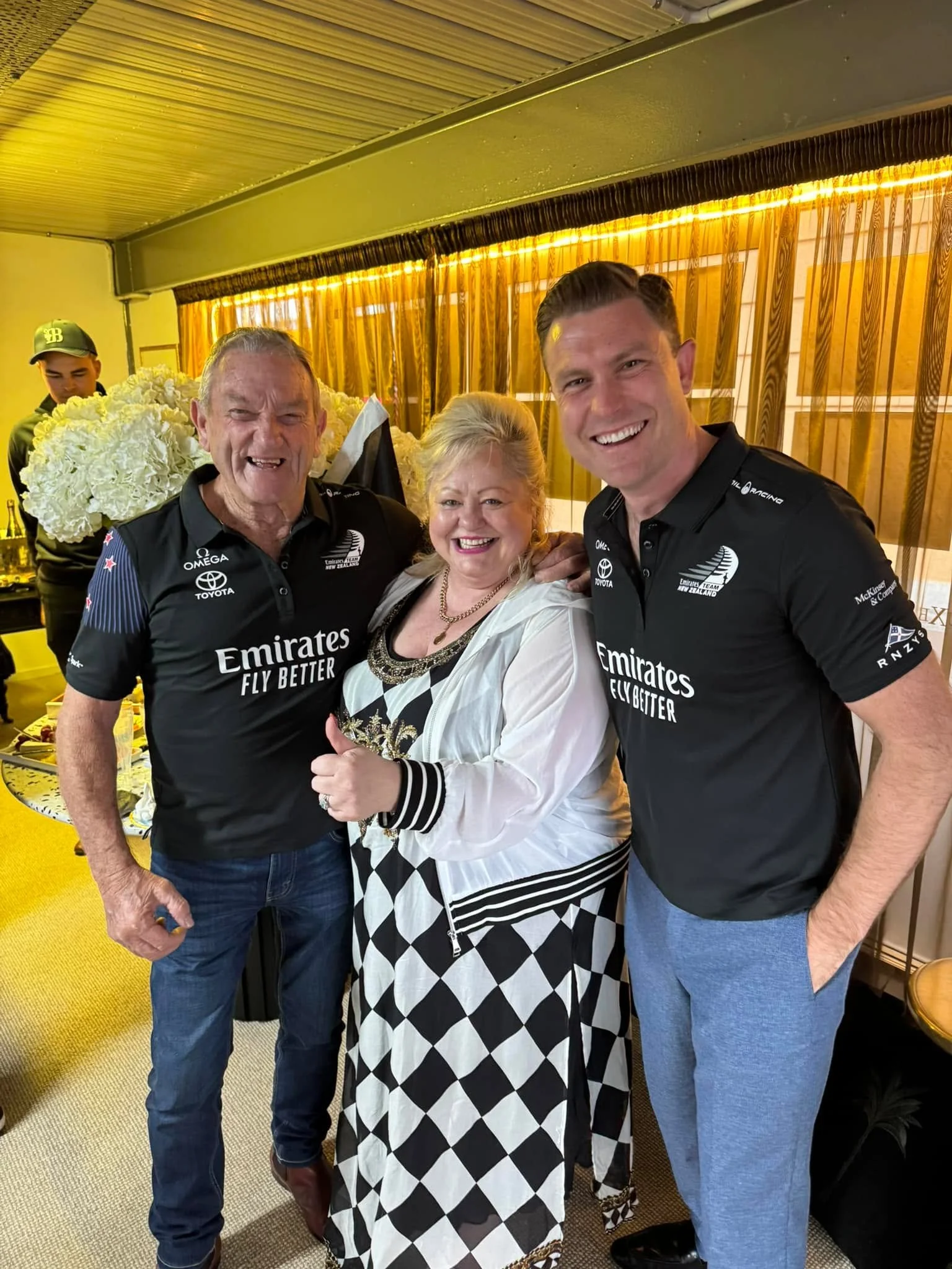 Captains of industry. Clive Lonergan &amp; Sharene Temple LUXE Real Estate - celebrating the win. Well done Emirates Team New Zealand!