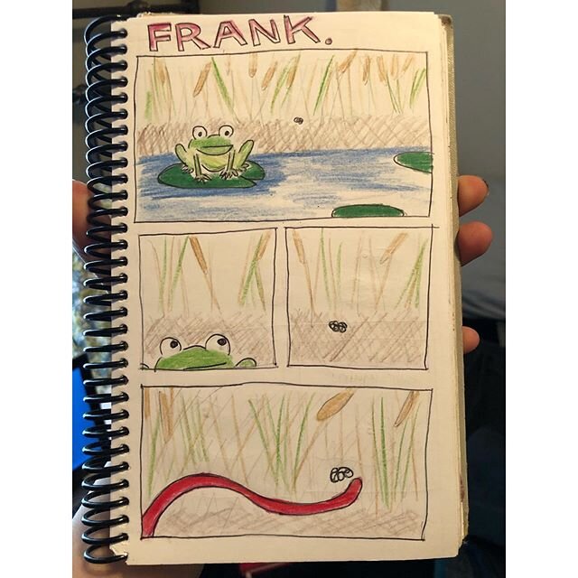 pls enjoy this silly comic strip I found in an old notebook. 🐸🎀