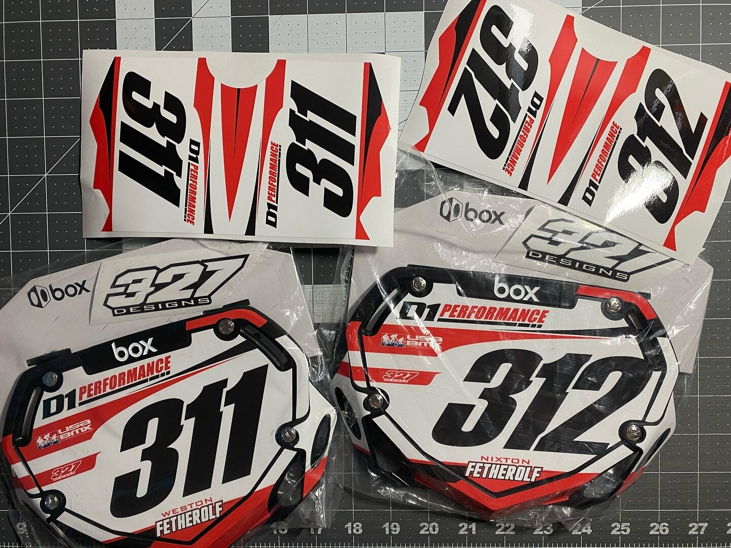 Another set of Full Wraps for the @boxbmx number plates. 

Congrats to the Fetherolf Family for a killer weekend out at the Winter Nationals!

Available on our website 🖥️ 327Designs.com

&mdash;

#bmx #bmxracing #vinyl #usabmx #designs #racing #bike