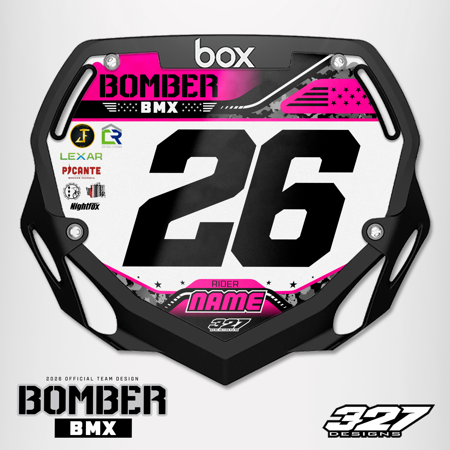2026 - Bomber BMX National Team Plate Insert - Hot Pink