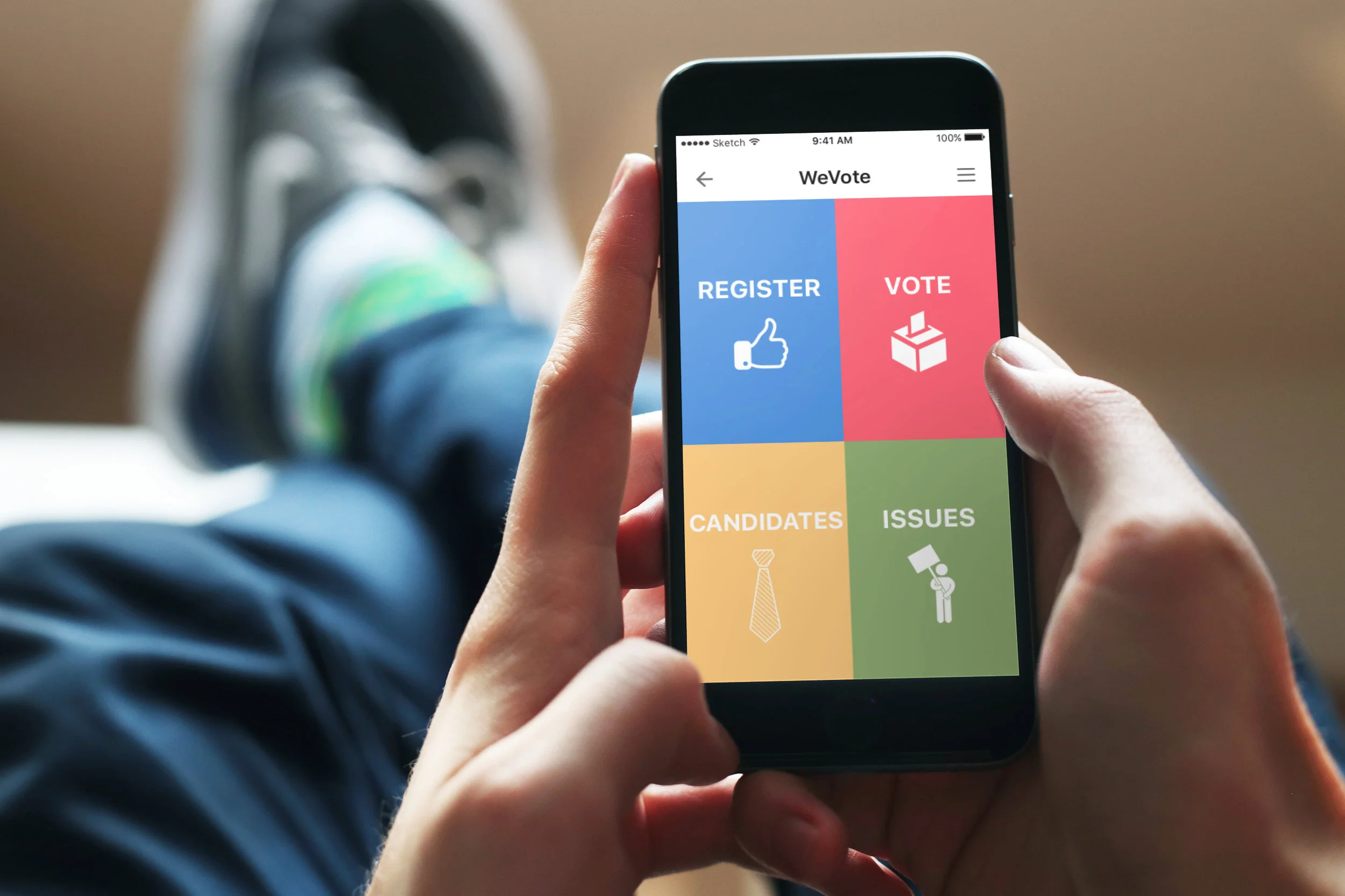 High Fidelity Mockup of the WeVote App Home Screen&nbsp;