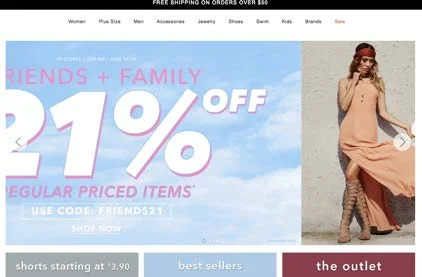 Forever 21 home page.