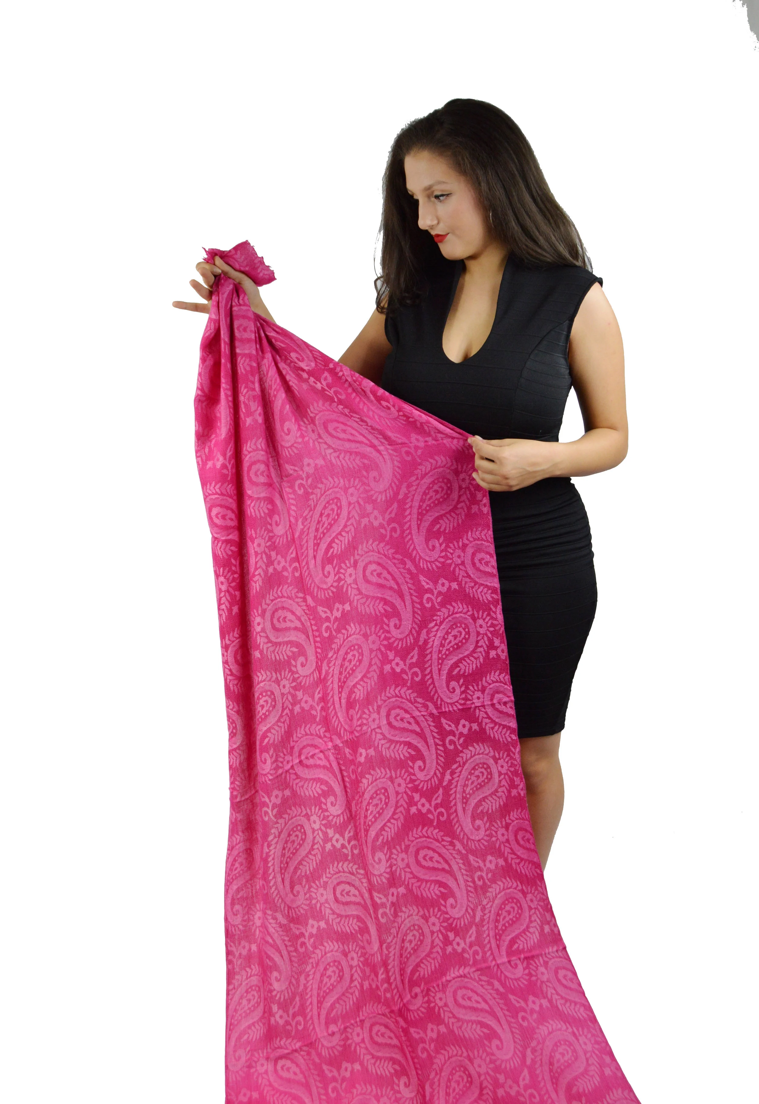 Cashmere-Cashmere Scarf-Dress Shawl-Shawl-Scarf-Silk-Keffiyeh-Shemagh-head scarf-head wrap-mens scarf (Large Jacquard Weave Scarf - Fuchsia)