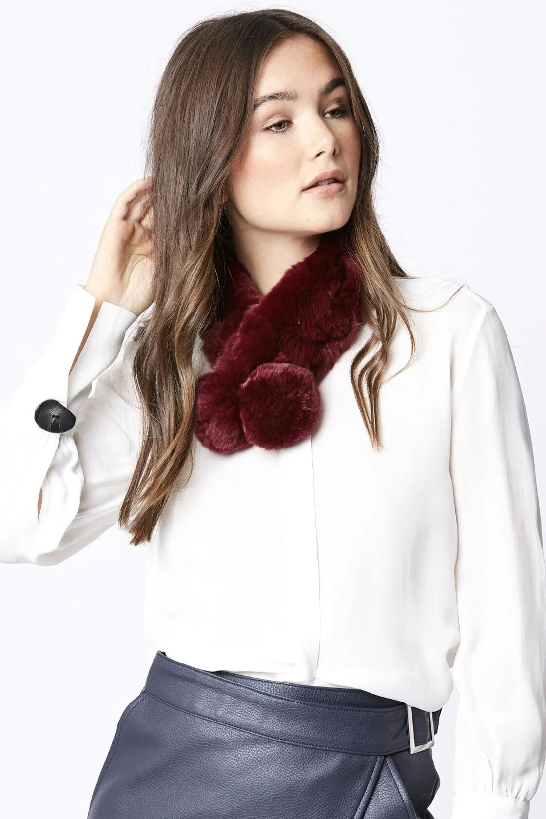Fur scarf,neck warmer,fur collar,headband,rabbit fur scarf  display picture 1