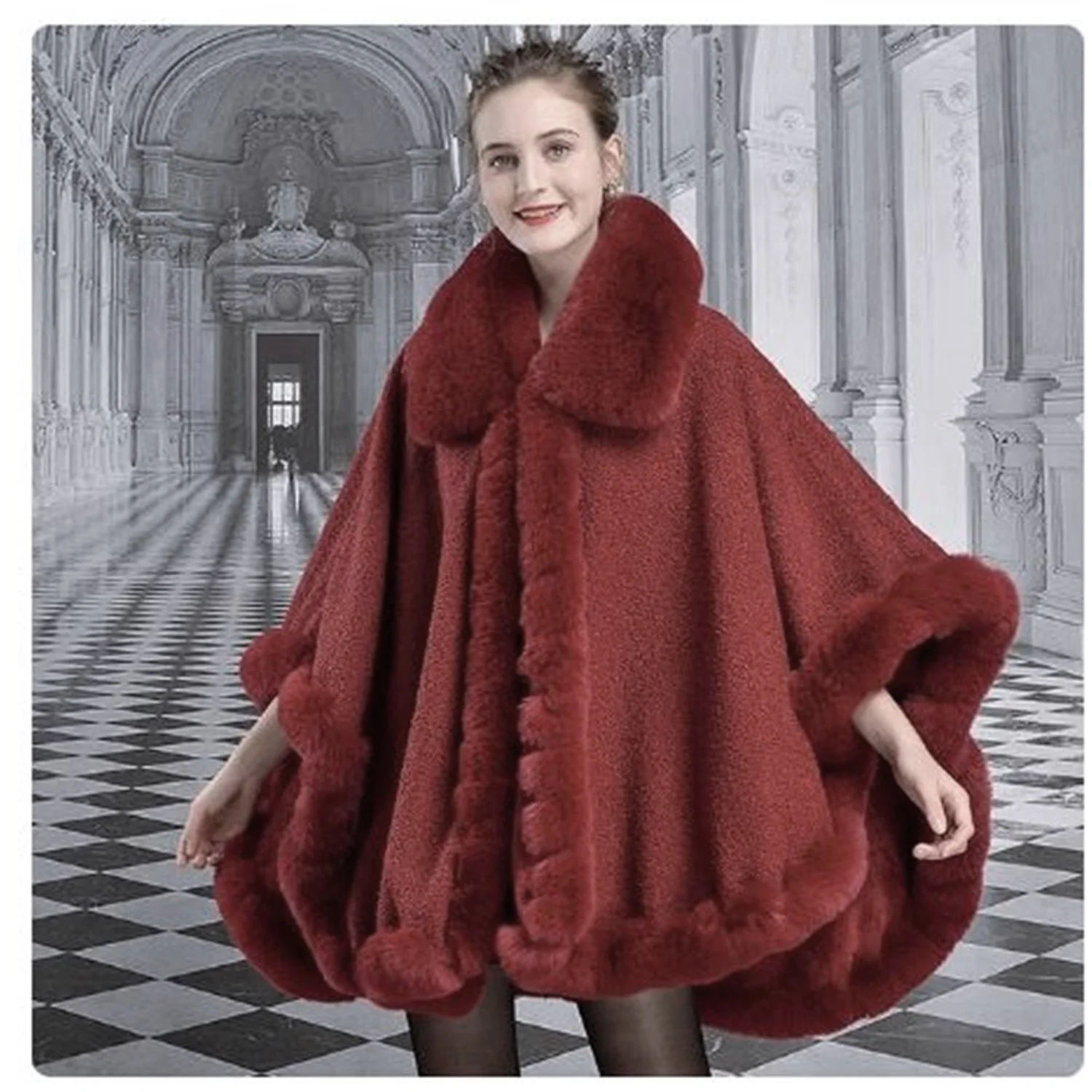 Poncho Way Stole Scarf Authentic Hermès Sellier Wool Cashmere