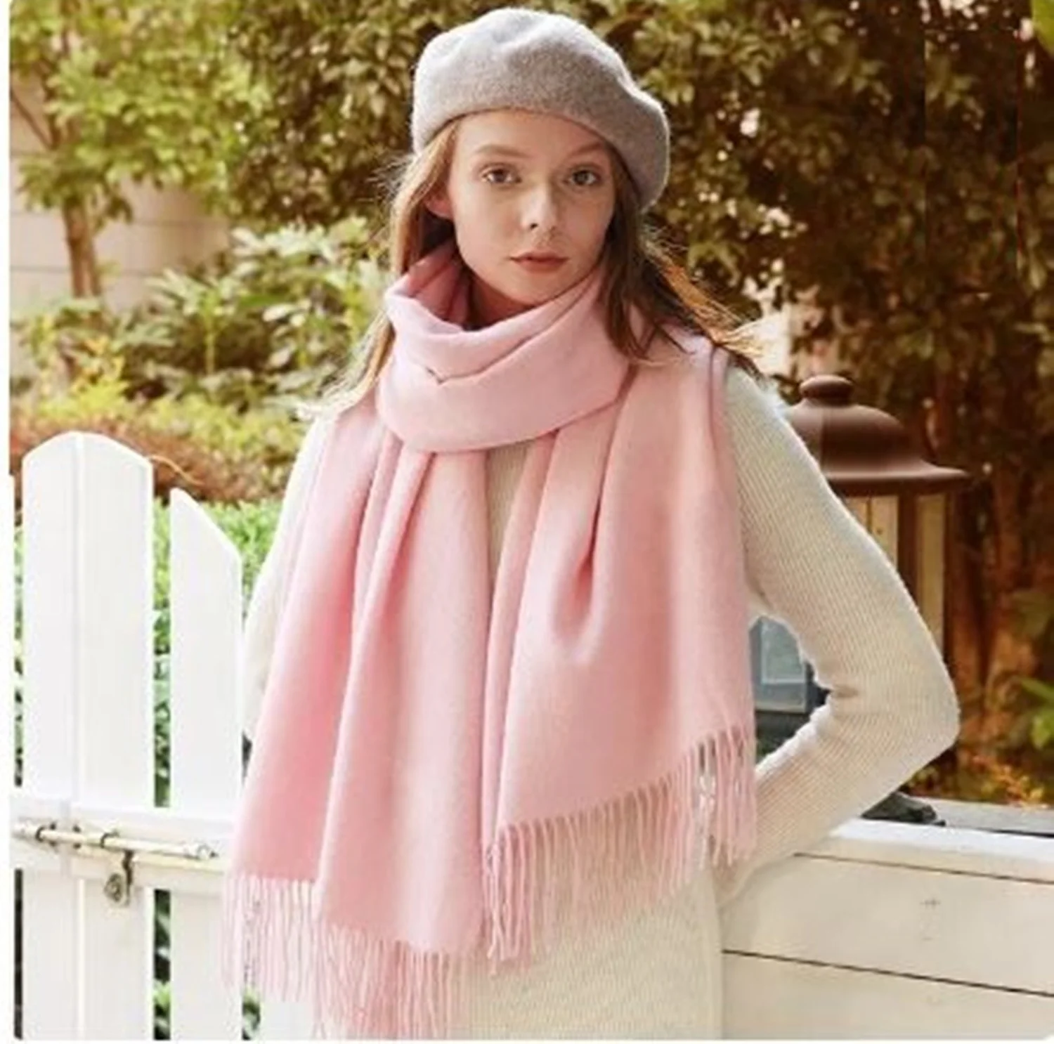Knitted Scarf Light Pink Cashmere Scarf Sonya Hopkins Sydney