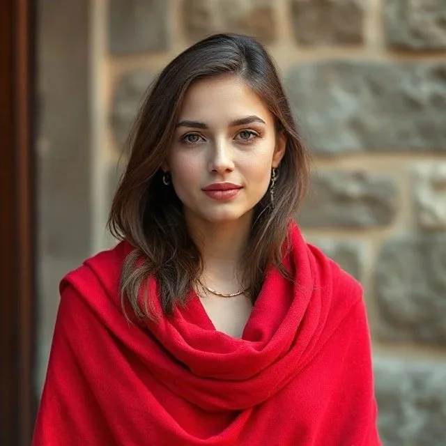 Lady wearing Pashmina Shawl