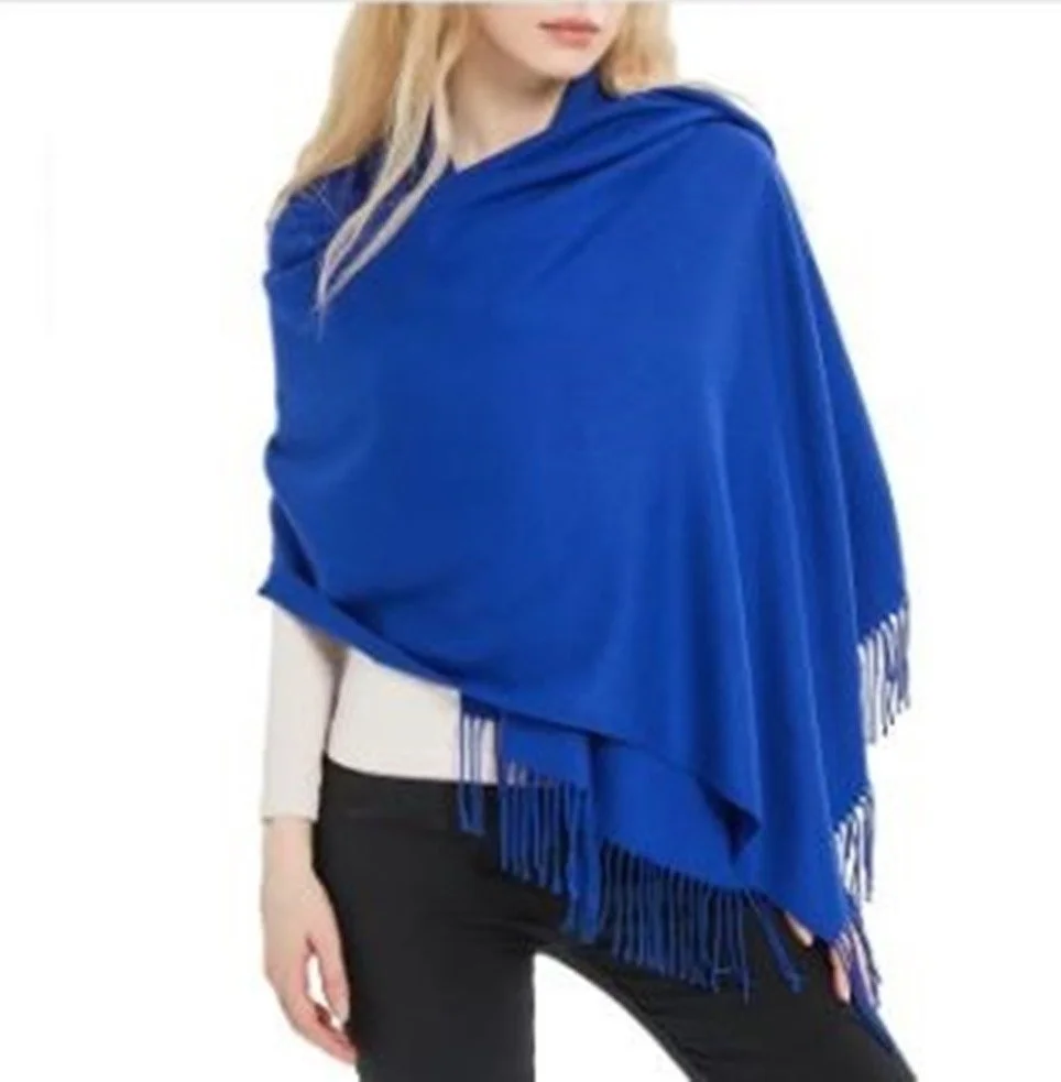 Royal Blue Pashmina Scarf-Pashmina-Silk - Riches of the Sea
