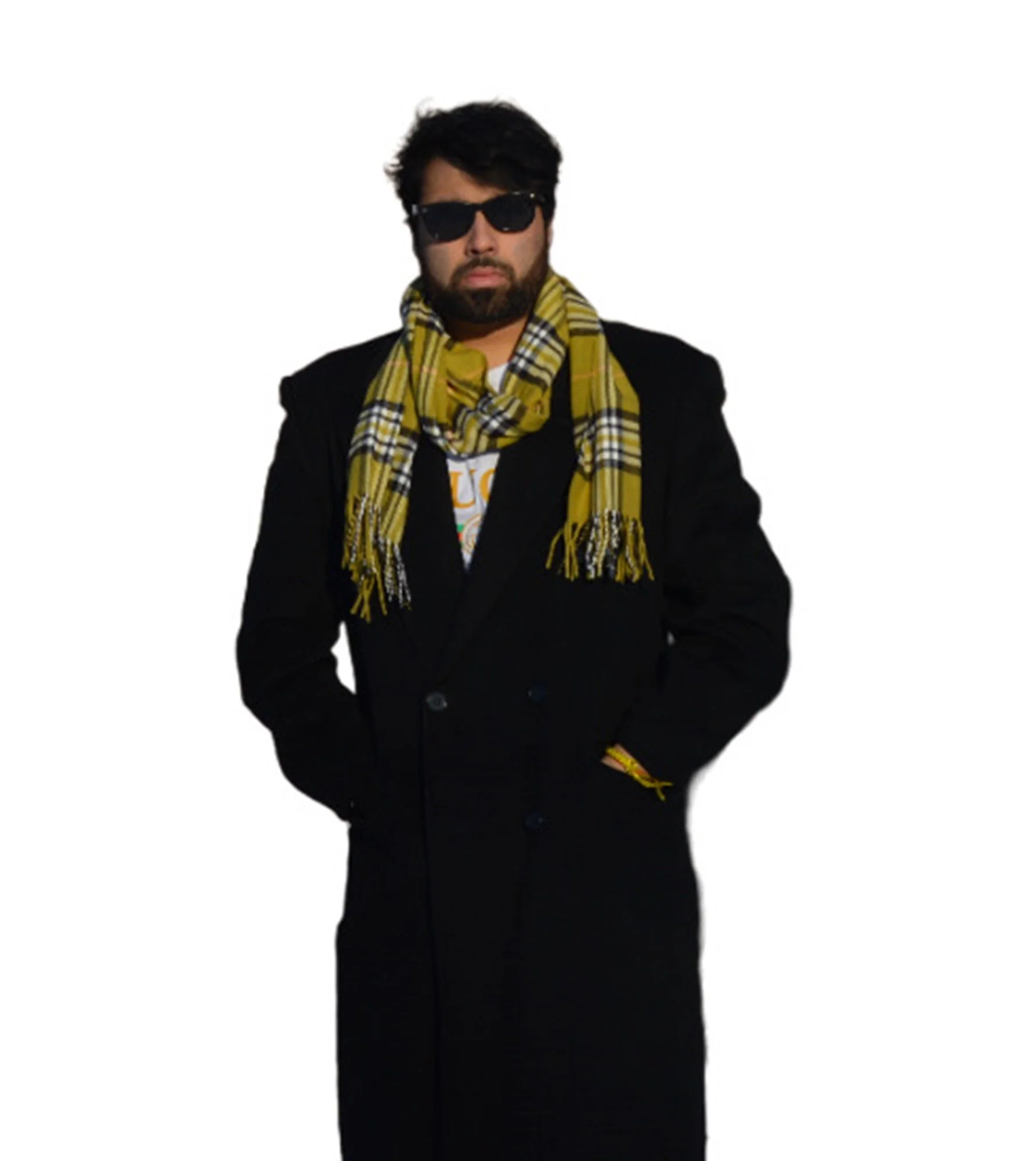 Mens scarf-scarves for men-Fancy Scarf-Check Scarf-Evening scarf-Plaid (Unisex Cashmere Feel Check and Plaid scarf- Navy)