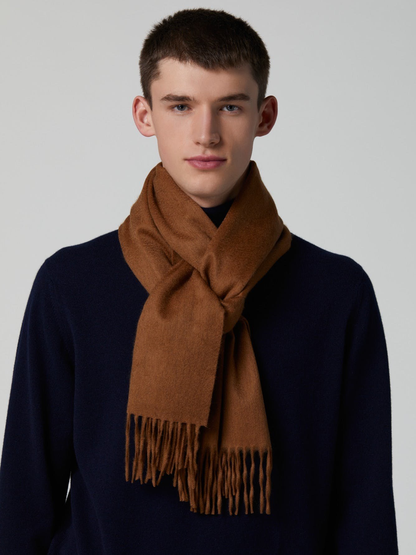 Men's scarf-Fancy Scarf-Check Scarf-Evening Scarves for men-scarf-plaid (Solid Cashmere Feel Unisex Scarf - Navy)