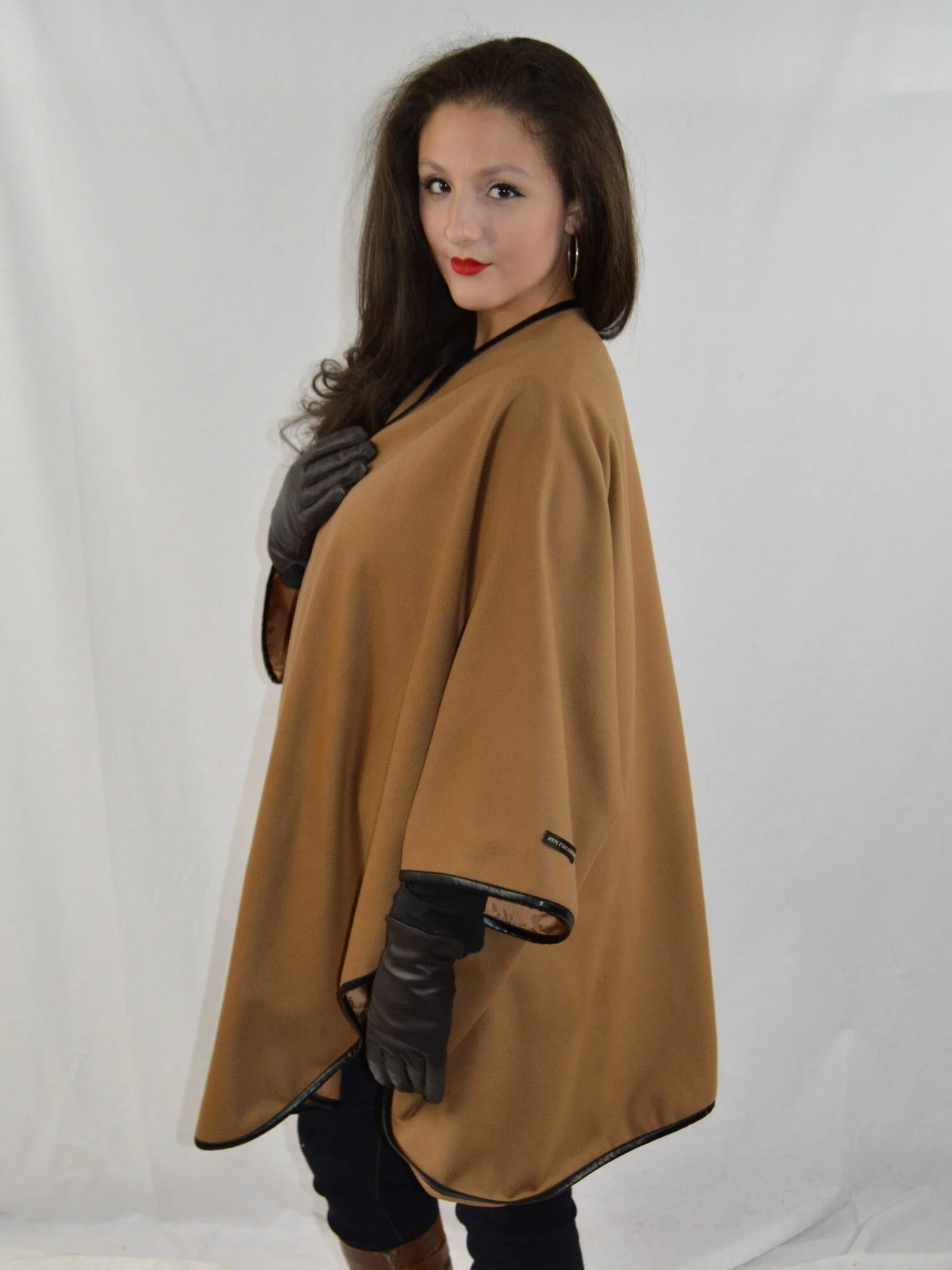 Poncho-Cape-Cashmere Cape - (Camel: Ship of the Desert)