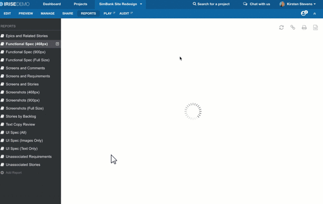 Direct links to the reports can be shared for online review. They can also be exported to Microsoft Word or printed.