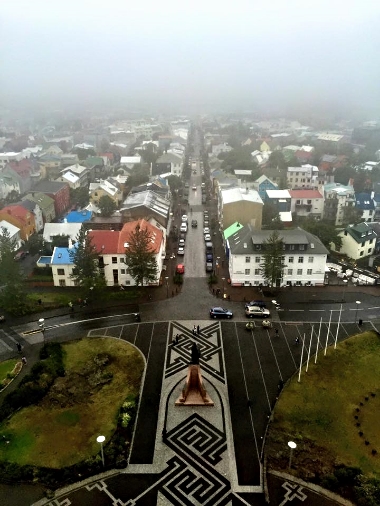  Reykjavik from Hallgrímskirkja on a foggy day