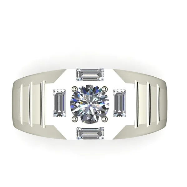 Mens 14k WG Round diamond center with bagets.jpg