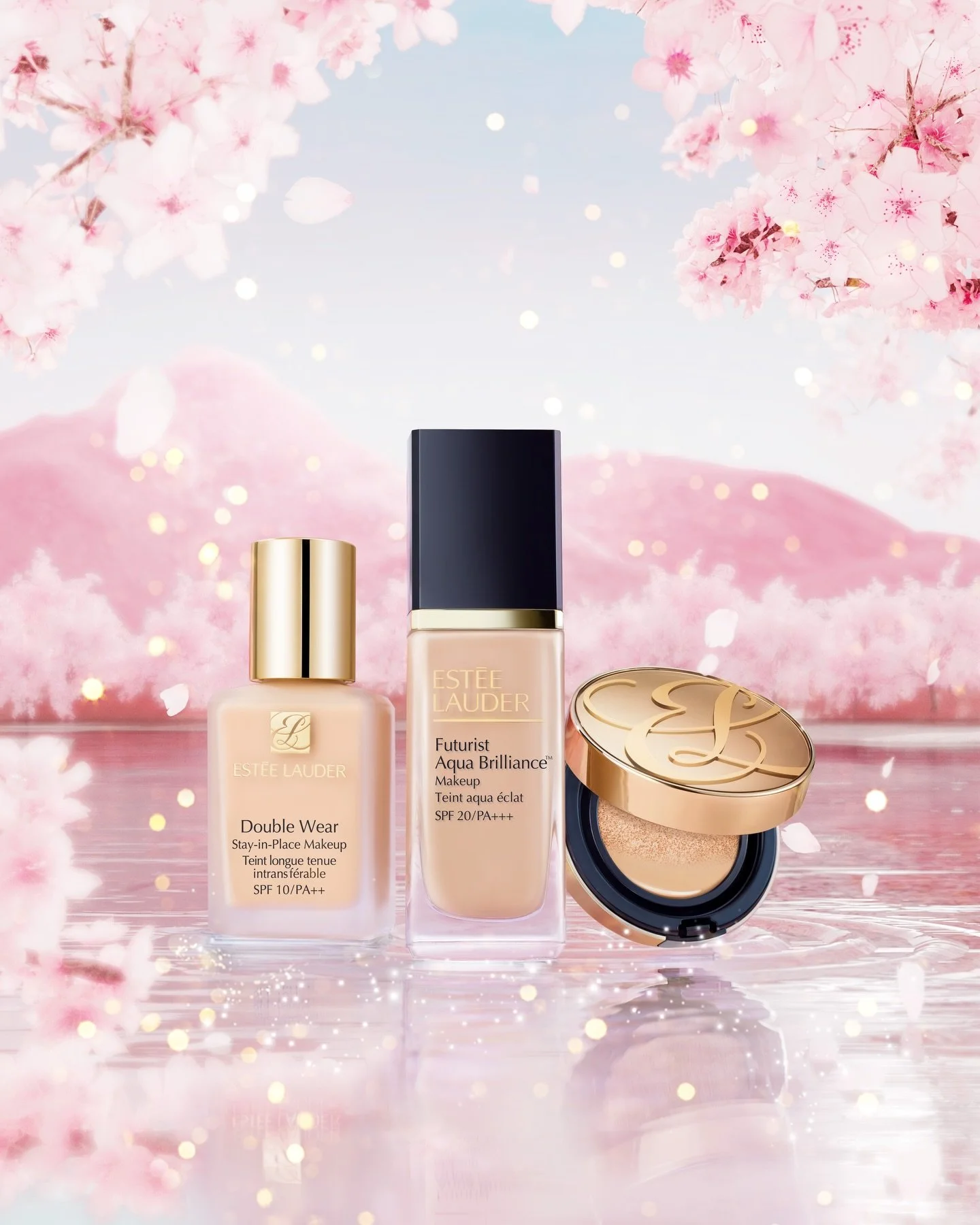 Est&eacute;e Lauder | Double 11 Campaign

Now, Tokyo looks lovely in every angle. Cherry blossoms are in full bloom like in the first image of this campaign. 

Products traveling the world - blooming cherry blossoms, a bridge over a canal, the golden