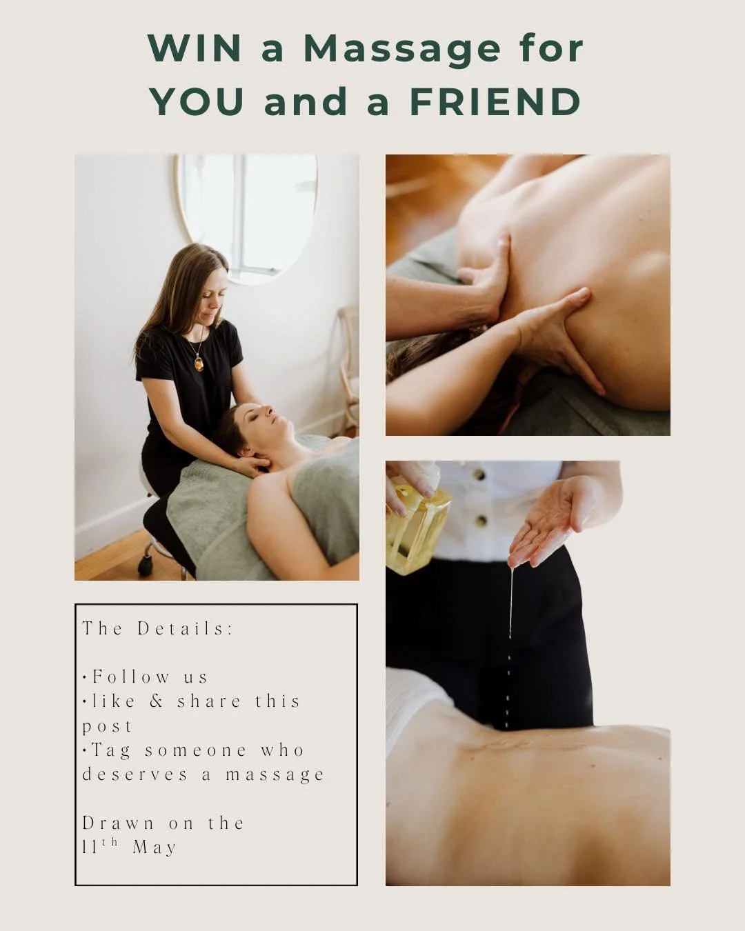 ✨ GIVEAWAY ✨

In the spirit of celebrating those who mean the world to us, we&rsquo;re doing something we haven&rsquo;t done in a long time.

We&rsquo;re giving away two 1-hour massages, one for you, and one for someone who is always giving to others