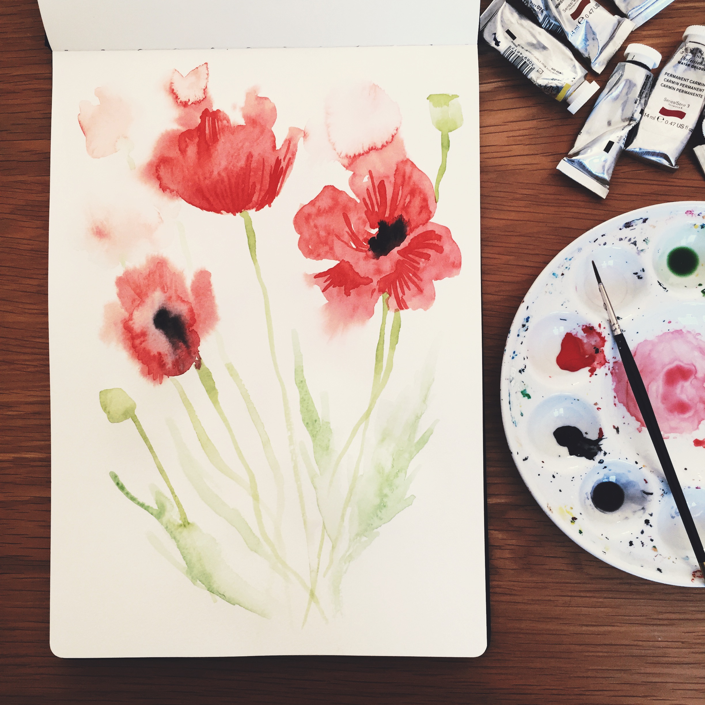 The immediate and etherial nature of watercolours is something I love. Those smudgy drips of colour have a mind of their own!