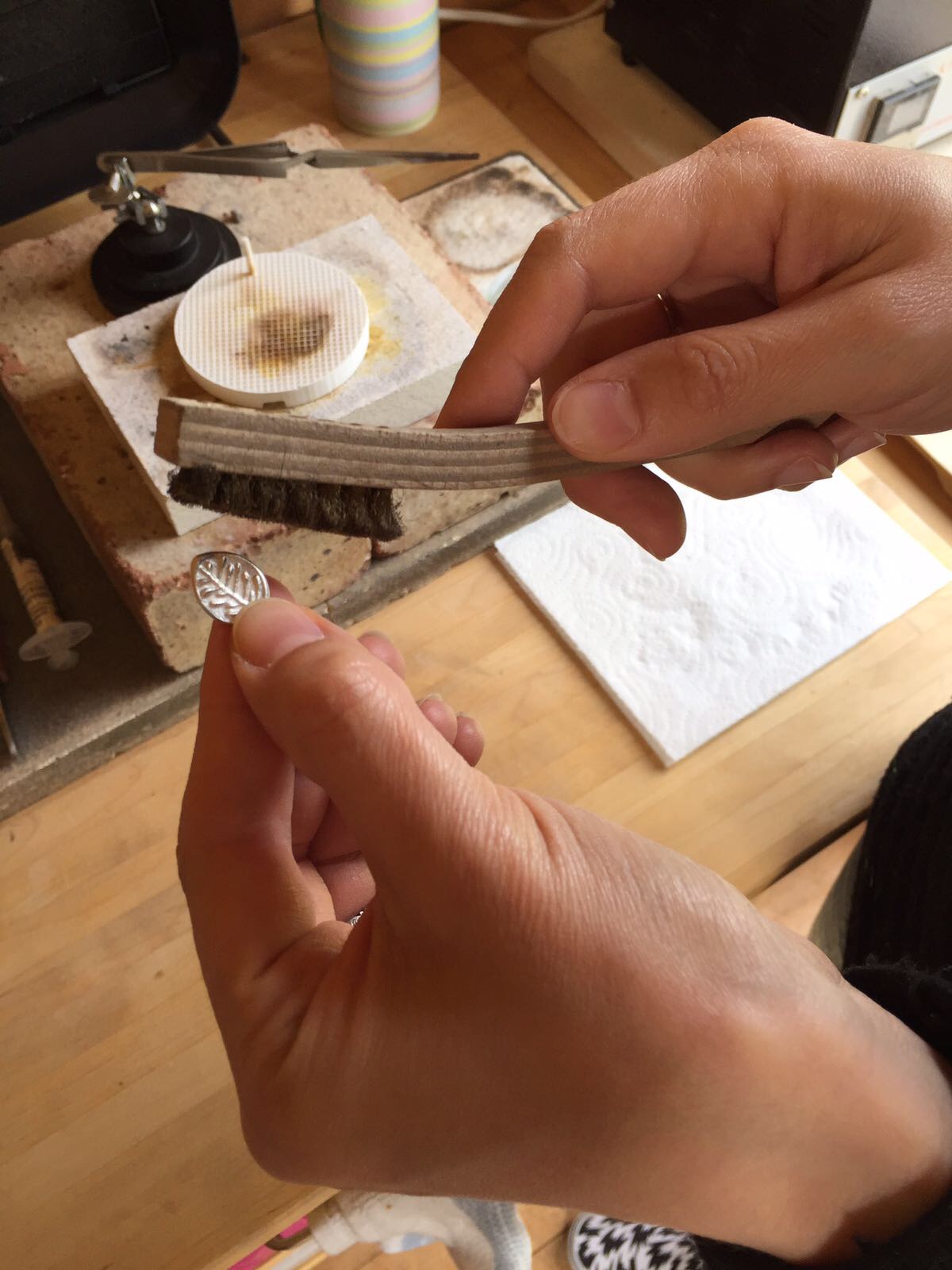 And as if by magic... the brass brush revealed beautiful shiny silver! 