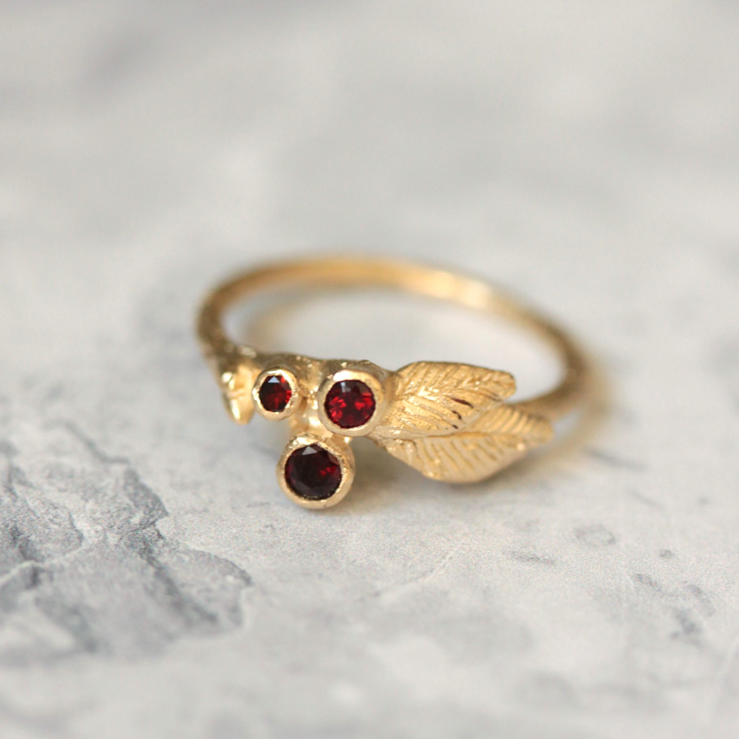 gold garnet ring