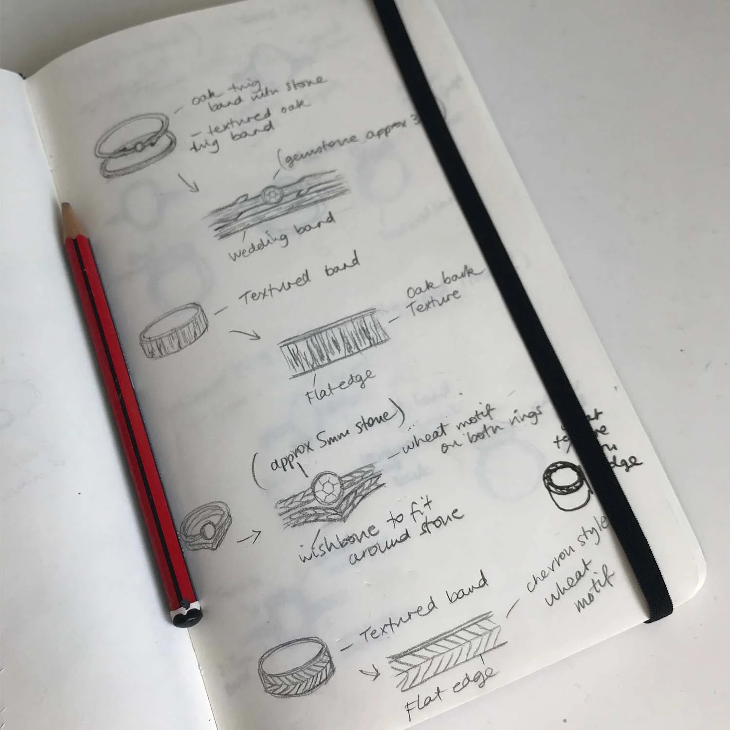 Ideas always start off with sketches and helps customers visualise the designs.