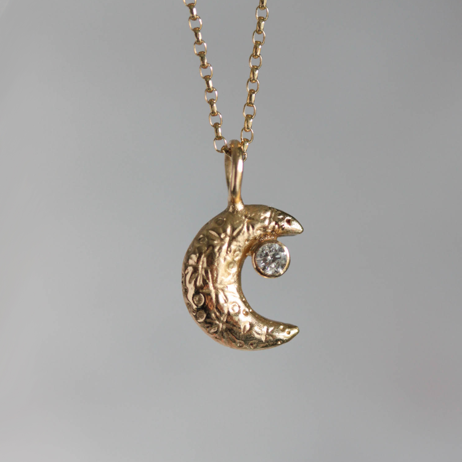 gold moon diamond necklace