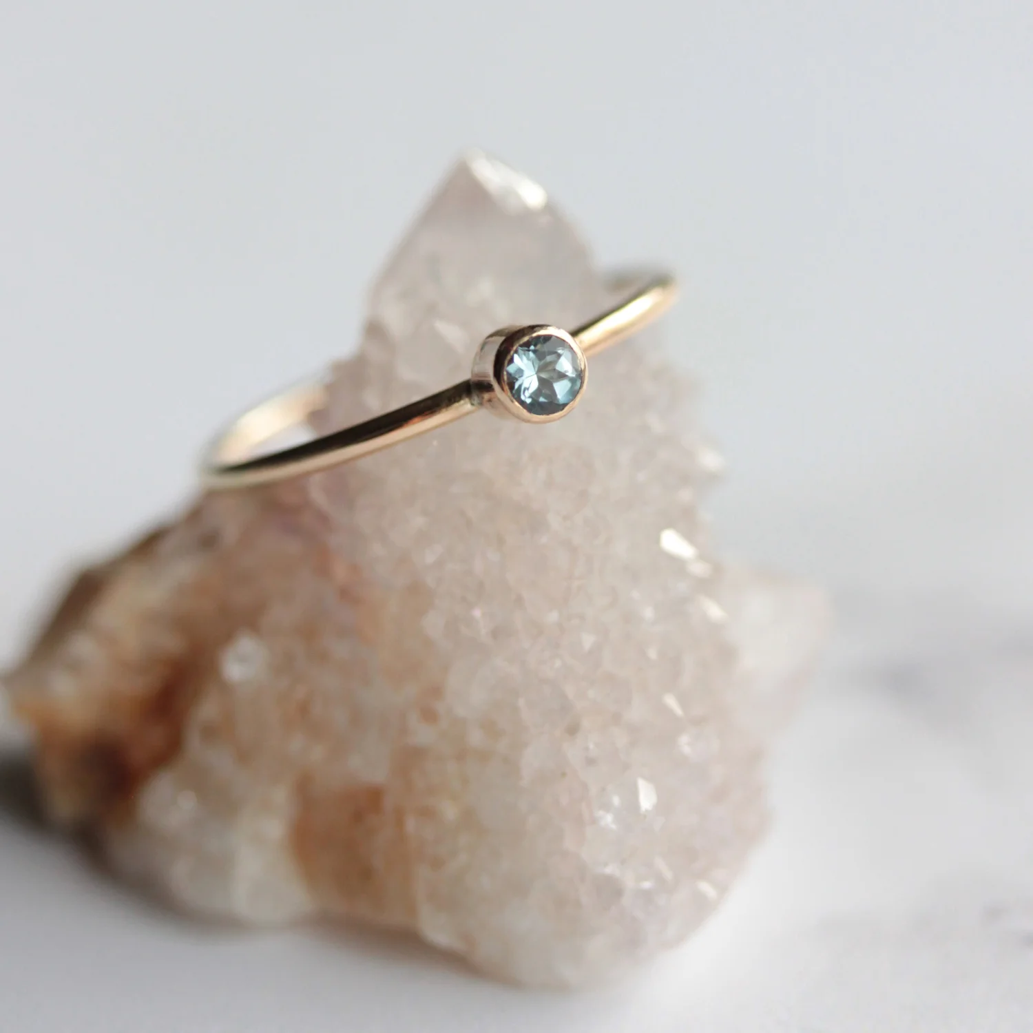 aquamarine stacking ring