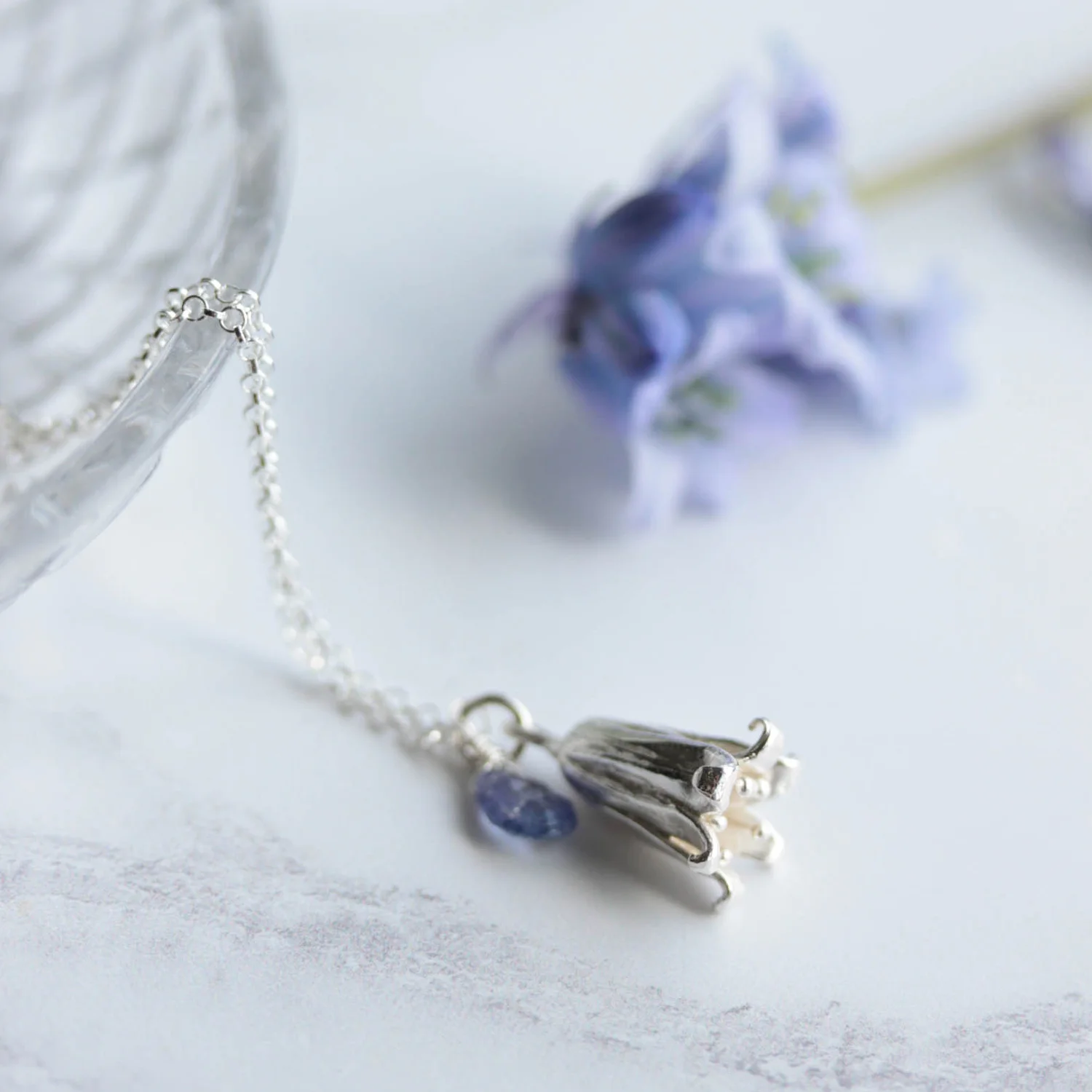 bluebell flower necklace
