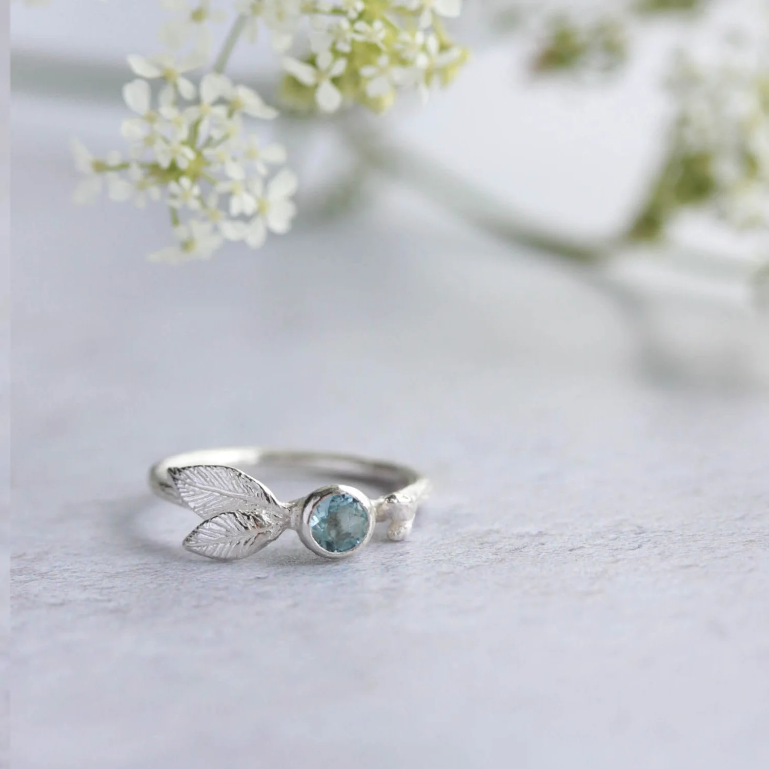 aquamarine silver ring