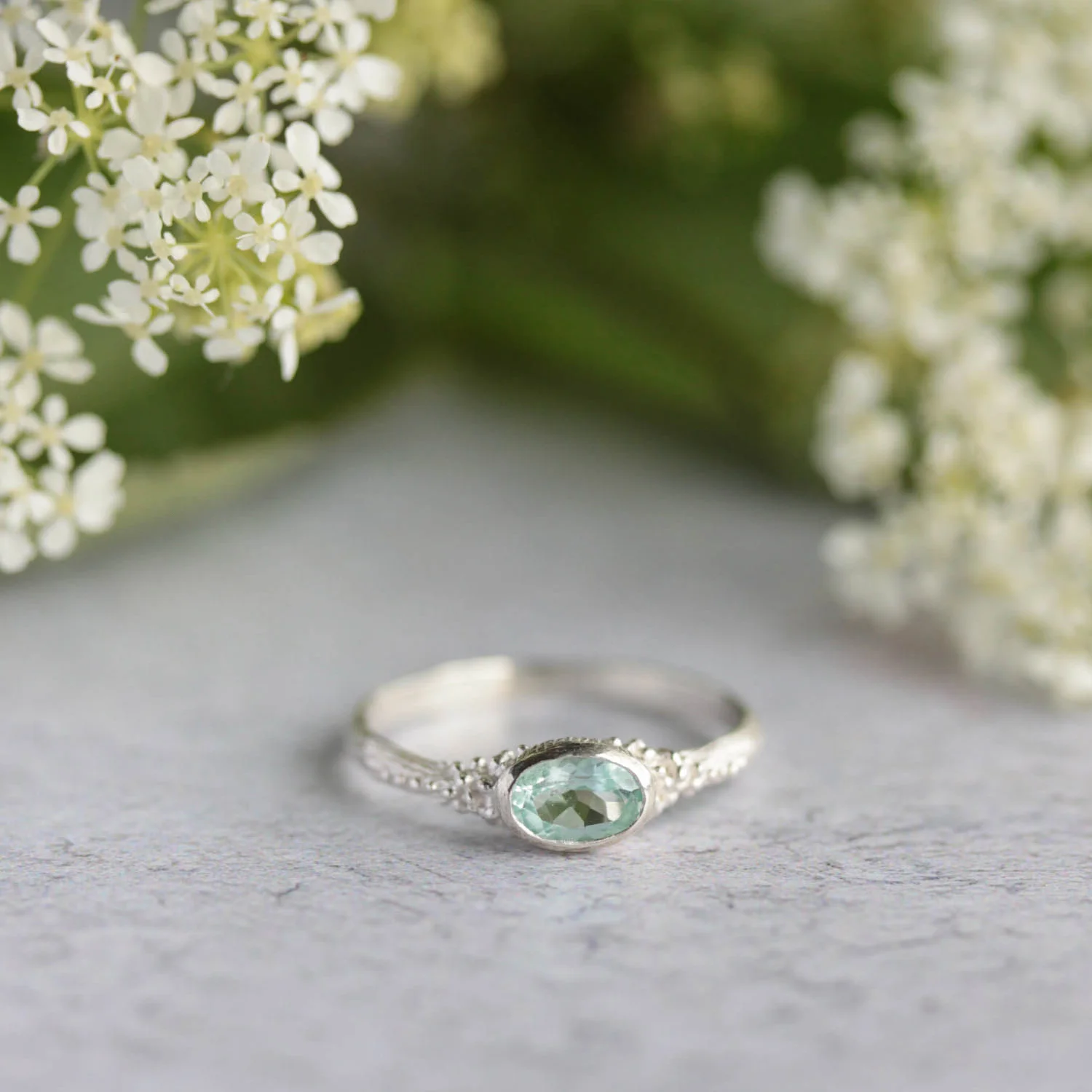 beryl silver ring