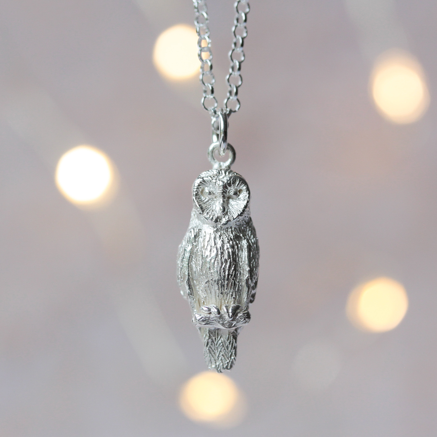silver owl necklace